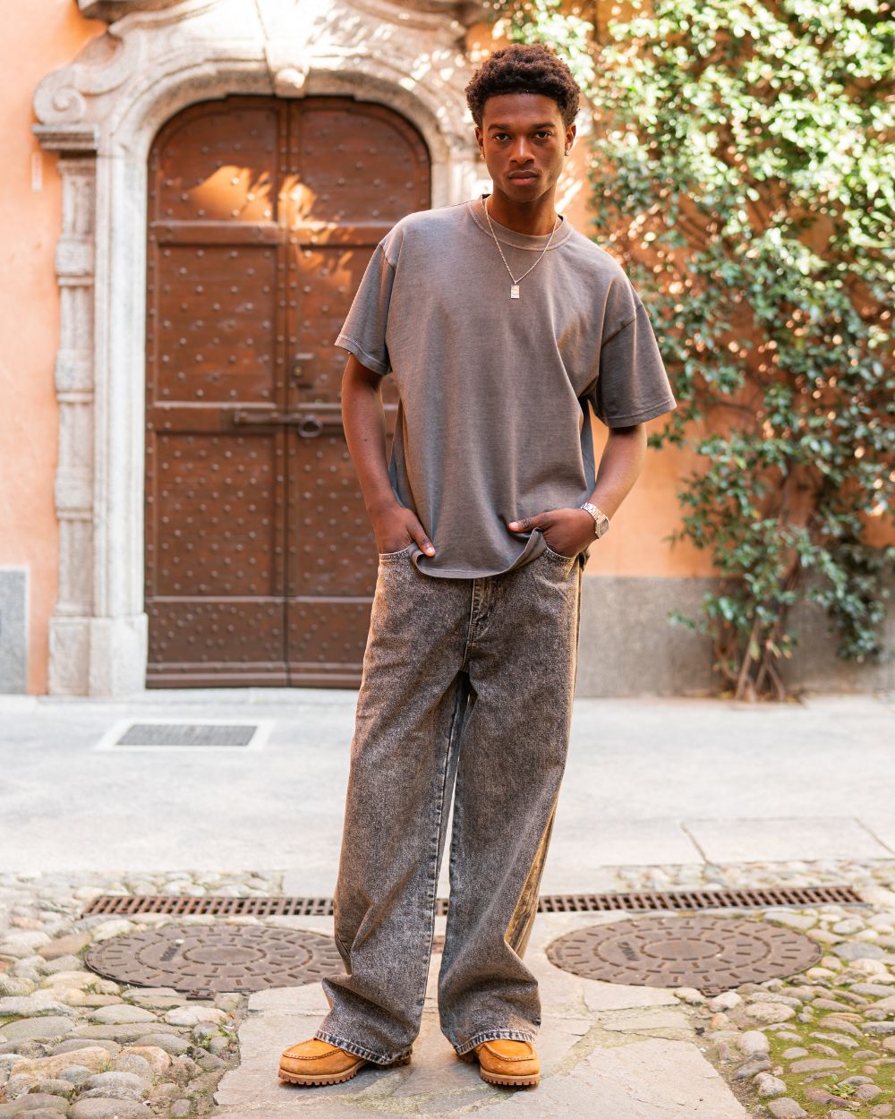 Baggy Denim Jeans Washed Grey